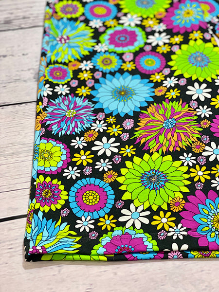 Size Large Ladies Pants Turquoise Blooms