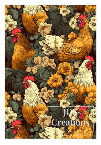 Rusty Hens Teatowel