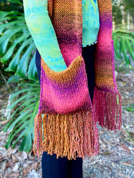Handmade Scarf - Strawberry Caramel Pocket Scarf