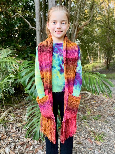 Handmade Scarf - Strawberry Caramel Pocket Scarf