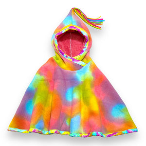 Size Small (12m-3y) Winter Poncho - Rainbow Unicorn