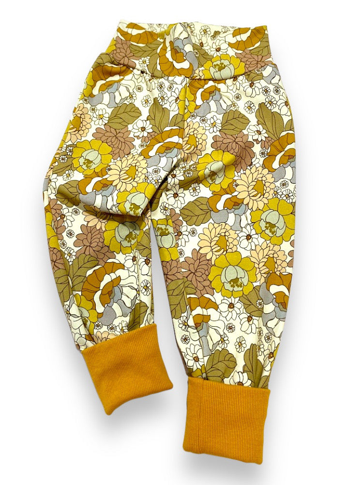 Size Small (12m-3y) GWM Joggers - Mustard Floral