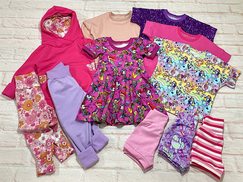 Mega Capsule Wardrobe - Size Small (12m-3y) Pink & Purple delights