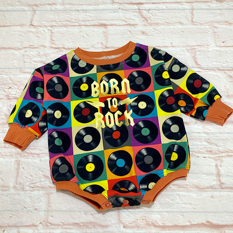 Size 9-12m Sweater Romper - Born to Rock