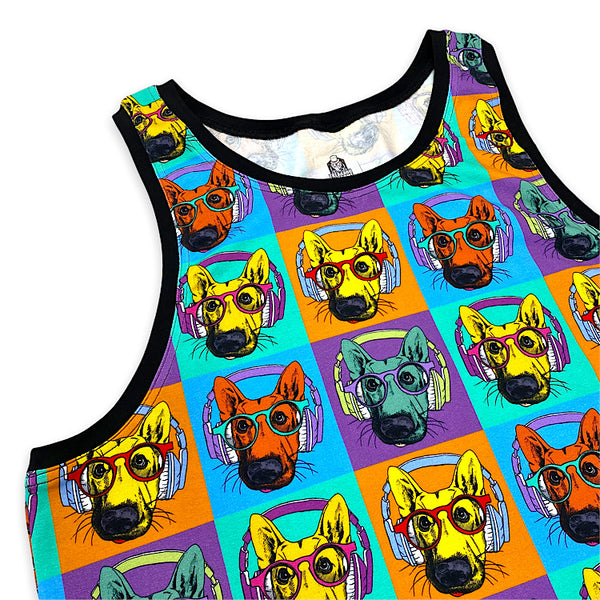 Mens Singlet Cool Dogs