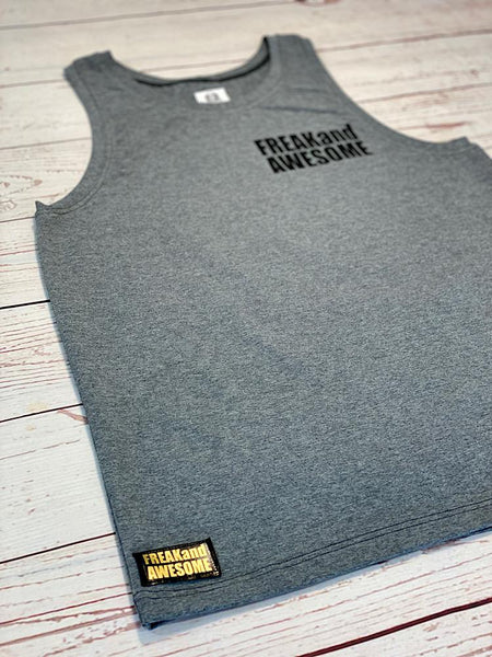 Mens Singlet Grey and Black