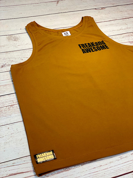 Mens Singlet Brown & Black