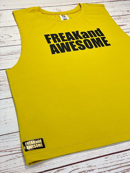 Mens Muscle Tank Mustard & Black