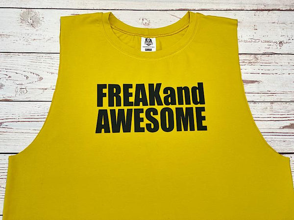 Mens Muscle Tank Mustard & Black