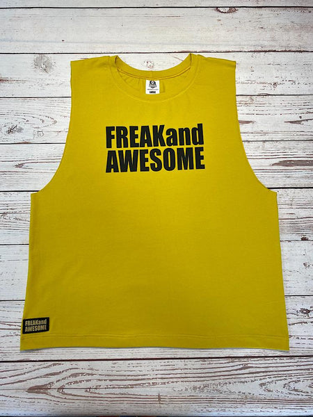 Mens Muscle Tank Mustard & Black