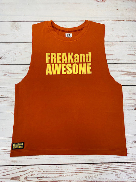 Mens Muscle Tank Rust & Gold