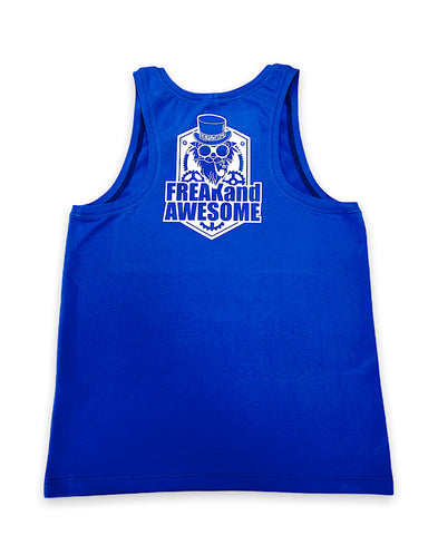 Mens Singlet Blue & White