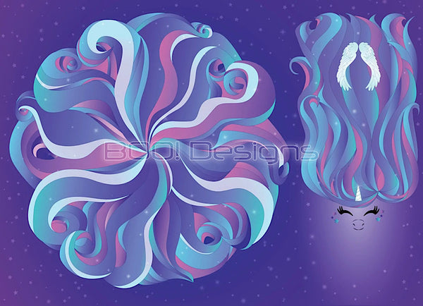CUSTOM MADE Spandex full circle skater dress - Pastel Purple Unicorn