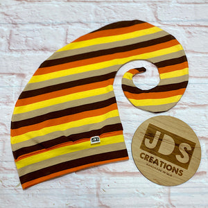 Size Adult Crazy Curly Cap - Burnt Stripes