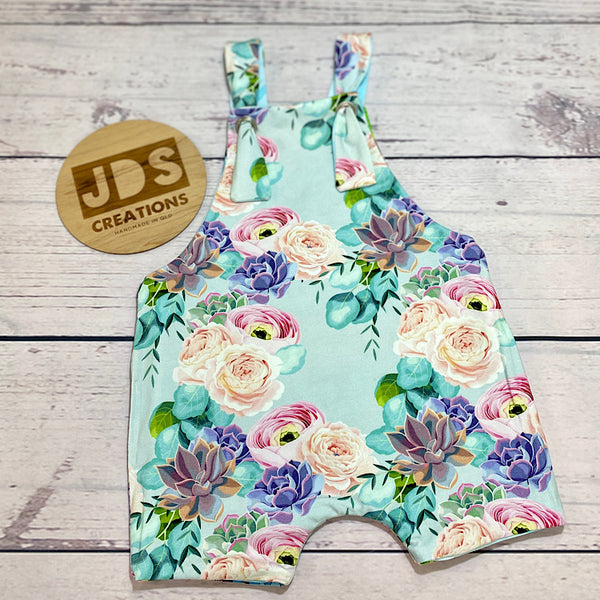 SIZE 2 REVERSIBLE Overalls - Frozen Floral